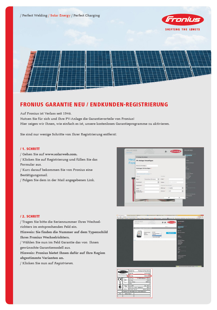 Fronius Leitfaden zur Wechselrichter-Registierung