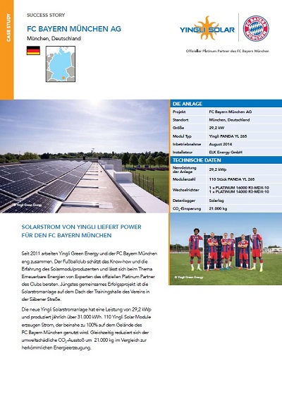 Yingli Referenzblatt Bayern München